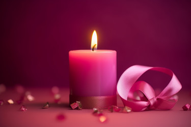 Розовая горящая свеча медицинская. Ароматерапевтическая процедура spa beauty affection. Генерировать искусственный интеллект - yliv