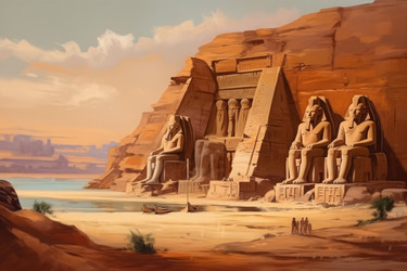 Antique temples painting. Generate AI - yliv