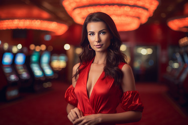 Casino brunette girl. Generate Ai - yliv