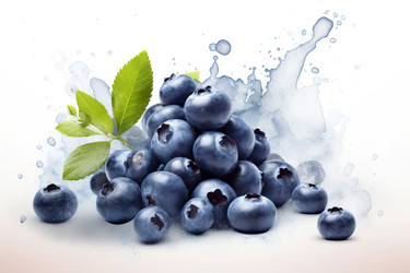 Blueberries watercolor drawing. Generate ai - yliv