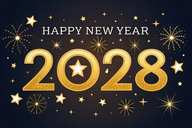 праздничное празднование нового 2028 года с фейерверками и золотыми украшениями - RomanZ