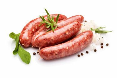 вкусно нарезанная домашняя колбаса с чесноком и изолированными горошинами перца. нарезка мясных блюд по-деревенски. генеративный контент - yliv