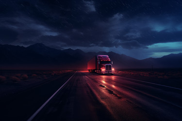 Fantasy road trip lights truck. Full travel. Generate Ai - yliv