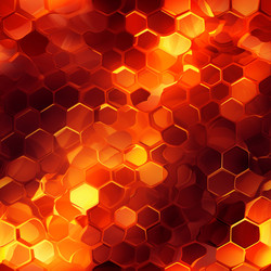 Обои с огненным баннером в виде сот. Современное цифровое искусство Hive grid art. Генерировать искусственный интеллект - yliv