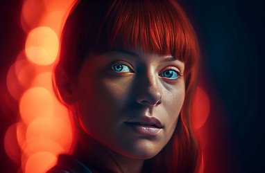 Кинематографическая рыжеволосая девушка. Познакомьтесь со счастливым молодым образом жизни. Генерировать искусственный интеллект - yliv