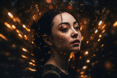 женский портрет сверкает. генеративный контент - yliv