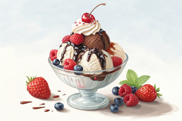 вкуснейшее мороженое-пломбир с вишней и свежими ягодами - RomanZ