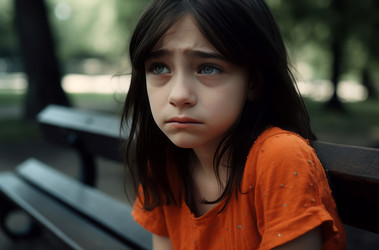 Sad girl with fair skin. Generate ai - yliv