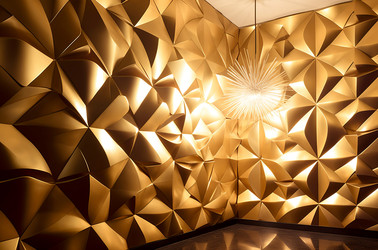Gold wall interior. Generate Ai - yliv