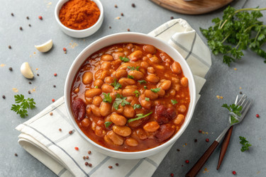 вкусное домашнее рагу из фасоли со специями и свежей зеленью - RomanZ