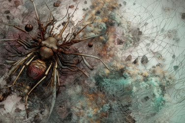 Цифровое искусство Fractal punk spider invasion. Генерировать искусственный интеллект - yliv