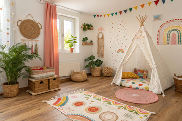 Cozy Playroom With Colorful Decor and a Teepee for Children’s Fun - RomanZ