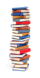 Стопка книг в разноцветных обложках, изолированная на белом фоне - Prokrida
