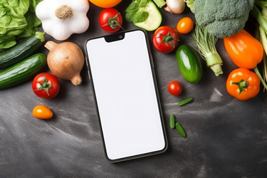 макет экрана смартфона на столе. генеративный контент - yliv