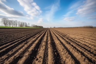 Ploughed dark ground. Generate AI - yliv