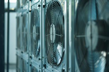 мощные вентиляторы поддерживают прохладную температуру внутри серверной комнаты - yliv