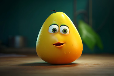 Personified cartoony adorable mango. Lovable exotic juicy fruit animation. Generate ai - yliv