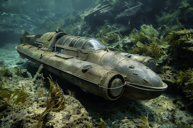 старая заброшенная ржавая подводная лодка покоится на морском дне - yliv