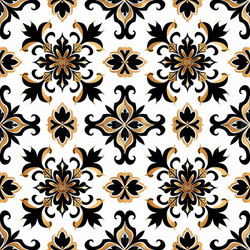 Luxury gold and black pattern creating seamless texture, great for using on wrapping paper or as web background - yliv