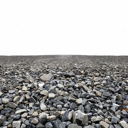 Rocky landscape forming an empty horizon over a white background - yliv