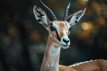 Beautiful gazelle is standing in the forest and looking around - yliv