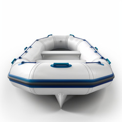 White and blue inflatable boat isolated on white background - yliv
