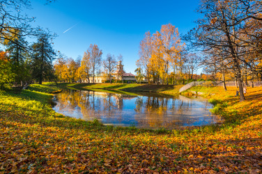 вид на городской парк осенью - gumbao