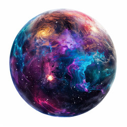 красочная планета земля с туманностью, образующей сферу, выделенную на белом фоне - yliv