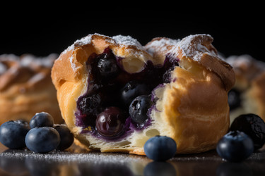 Traditional blueberry cake. Generate AI - yliv
