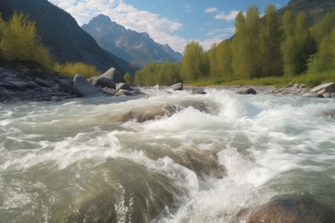 Речная вода, текущая с горы. Генерировать искусственный интеллект - yliv