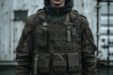Soldier wearing tactical gear and body armor - yliv