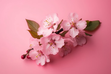 Cherry blossom pink branch. Generate ai - yliv
