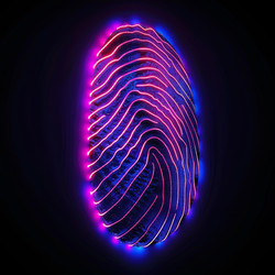 Large glowing fingerprint showing concept of digital identity - yliv