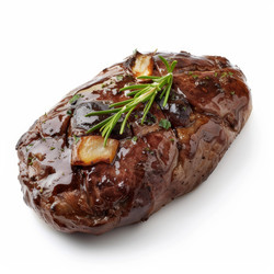 вкусный говяжий стейк на гриле с грибами, розмарином и чесноком, создающий аппетитные кулинарные впечатления - yliv