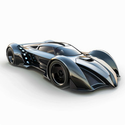 футуристический спортивный автомобиль, стоящий на белом фоне - yliv