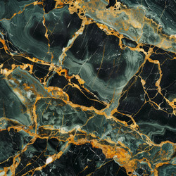 Abstract dark green marble texture with golden veins for background or design - yliv