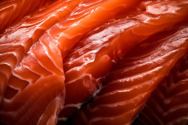 филе лосося с макаронами. ломтик сырого свежего красного морепродукта для гурманов. генеративный контент - yliv