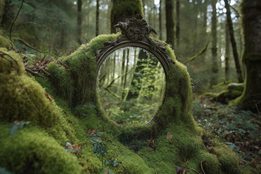 Old mirror forest. Generate AI - yliv