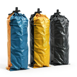 Three different colored waterproof bags standing on a white background - yliv