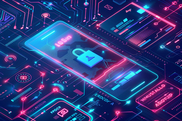 смартфон показывает экран входа в систему со значком навесного замка на печатной плате - yliv
