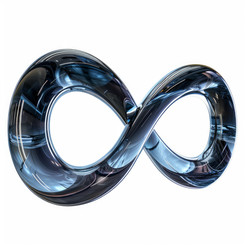 Infinity symbol rotating glass object representing eternity and infinite possibilities - yliv