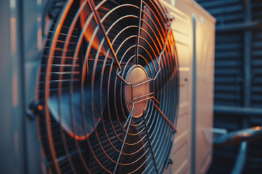 Industrial air conditioner unit cooling system working outdoors - yliv