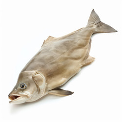 Yellowtail fish lying on white background - yliv