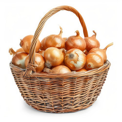 Ripe onions filling a wicker basket, creating a rustic still life celebrating the bounty of nature - yliv
