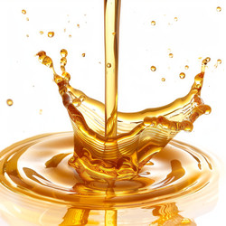 Golden liquid pouring and splashing on white background - yliv