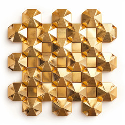 Gold metallic tiles forming abstract textured background - yliv