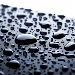 капли воды, покоящиеся на гладкой темной поверхности - yliv