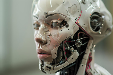 Android with transparent skin is showing artificial intelligence - yliv