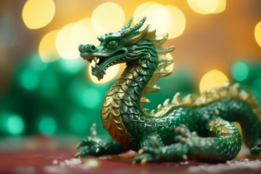 Traditional chinese green dragon. Art animal zodiac china year. Generate Ai - yliv