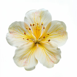 Крупный план цветка cochlospermum vitifolium, подчеркивающий его нежные желтые и белые лепестки и выступающие тычинки - yliv